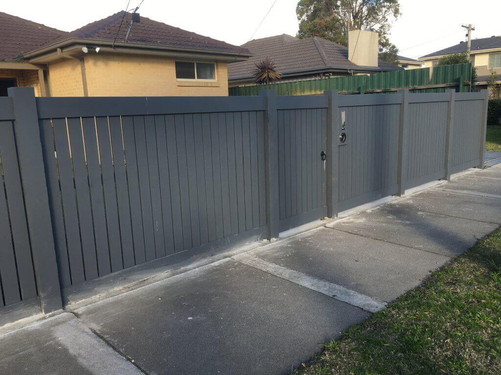 blue picket fence